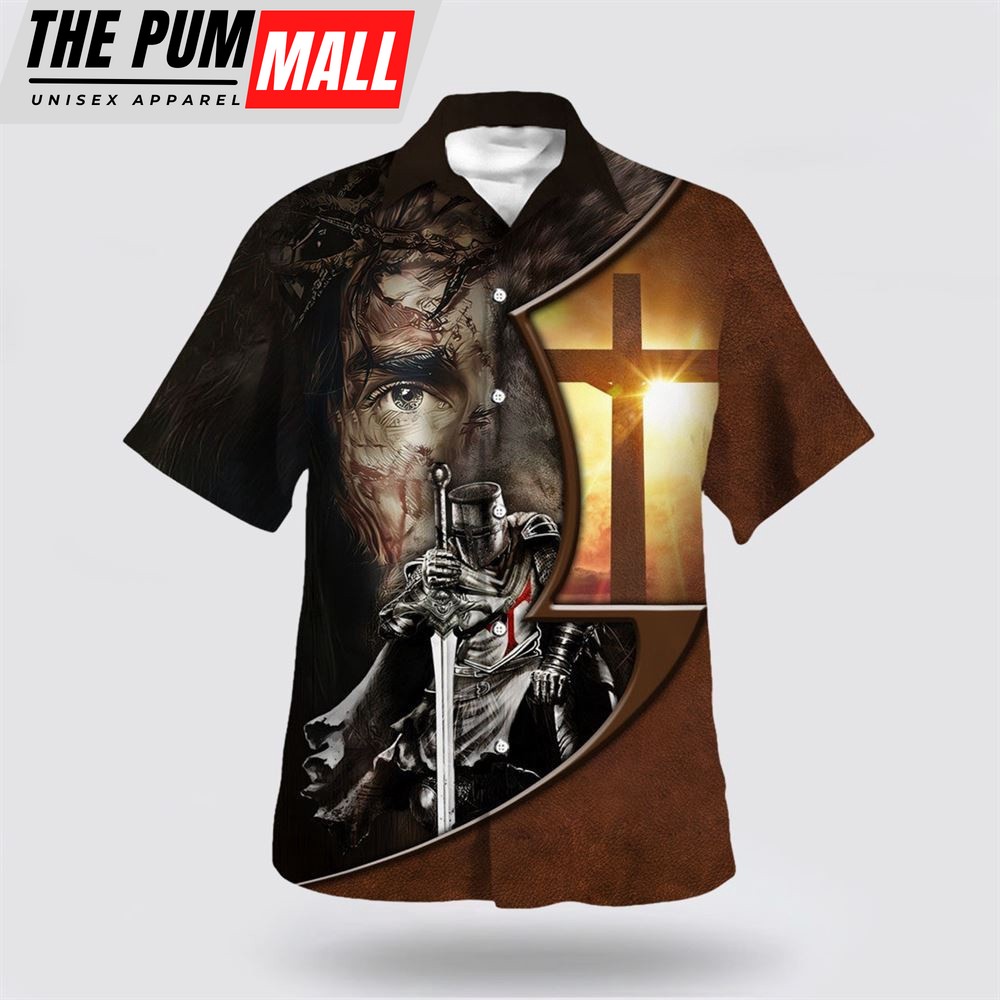 Christian Hawaiian Shirt, Jesus A Child Of God A Man Of Faith A Warrior Of Christ Hawaiian Shirt, Religion Hawaiian Shirt