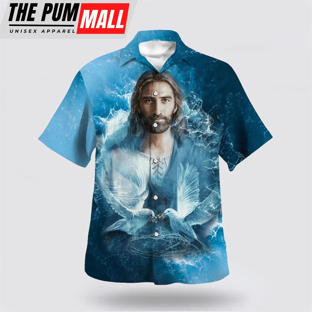 Christian Hawaiian Shirt, Jesus And Dove Hawaiian Shirt, Religion Hawaiian Shirt