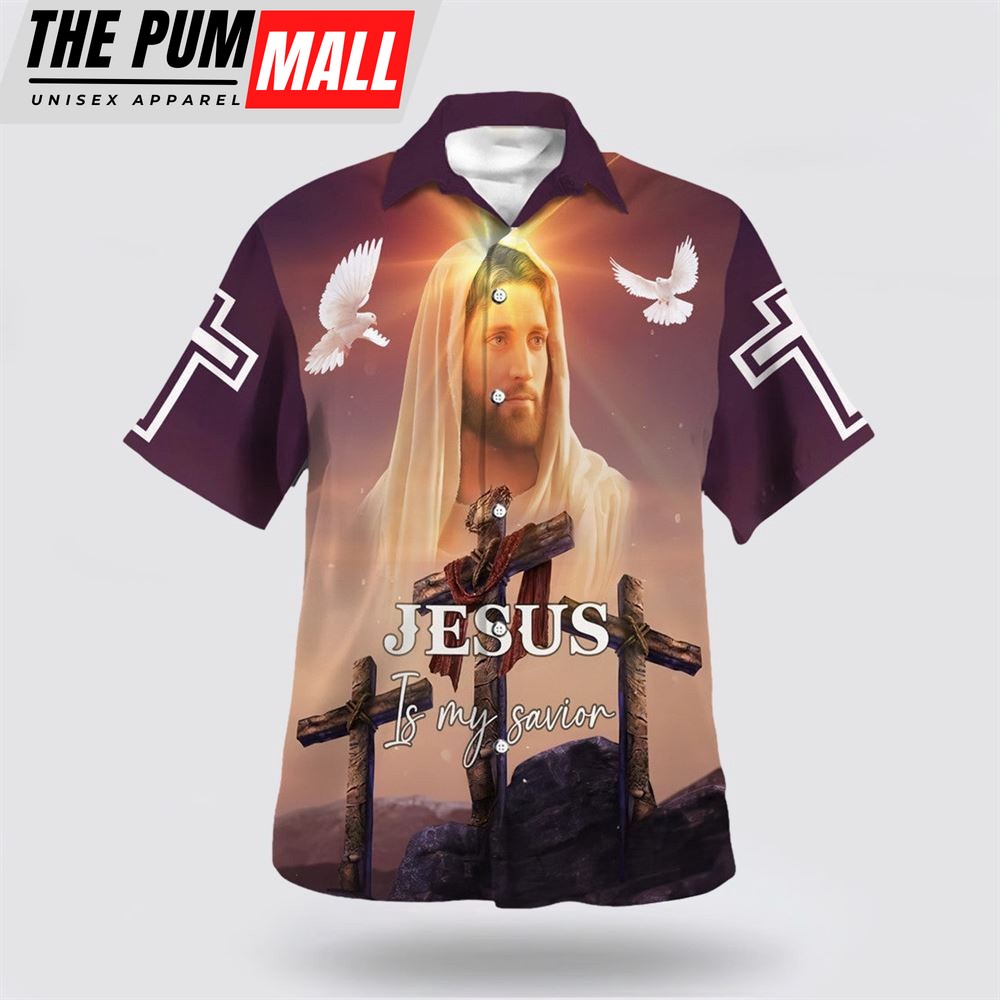 Christian Hawaiian Shirt, Jesus Face Jesus Is My Savior Hawaiian Shirt, Christian Clothing Hawaii