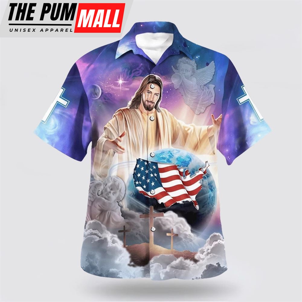 Christian Hawaiian Shirt, Jesus Holding Earth Hawaiian Shirts, Christian Clothing Hawaii