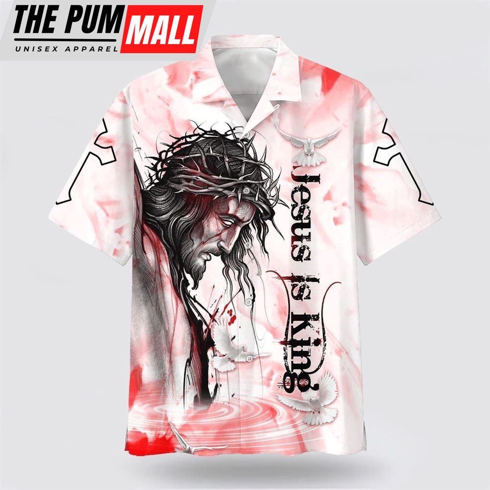 Christian Hawaiian Shirt, Jesus Is King Hawaiian Shirts, Christian Clothing Hawaii