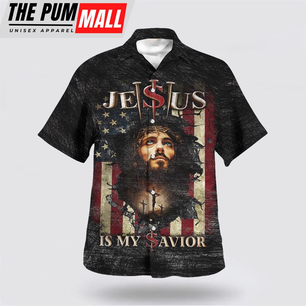 Christian Hawaiian Shirt, Jesus Is My Savior American Hawaiian Shirt, Christian Clothing Hawaii