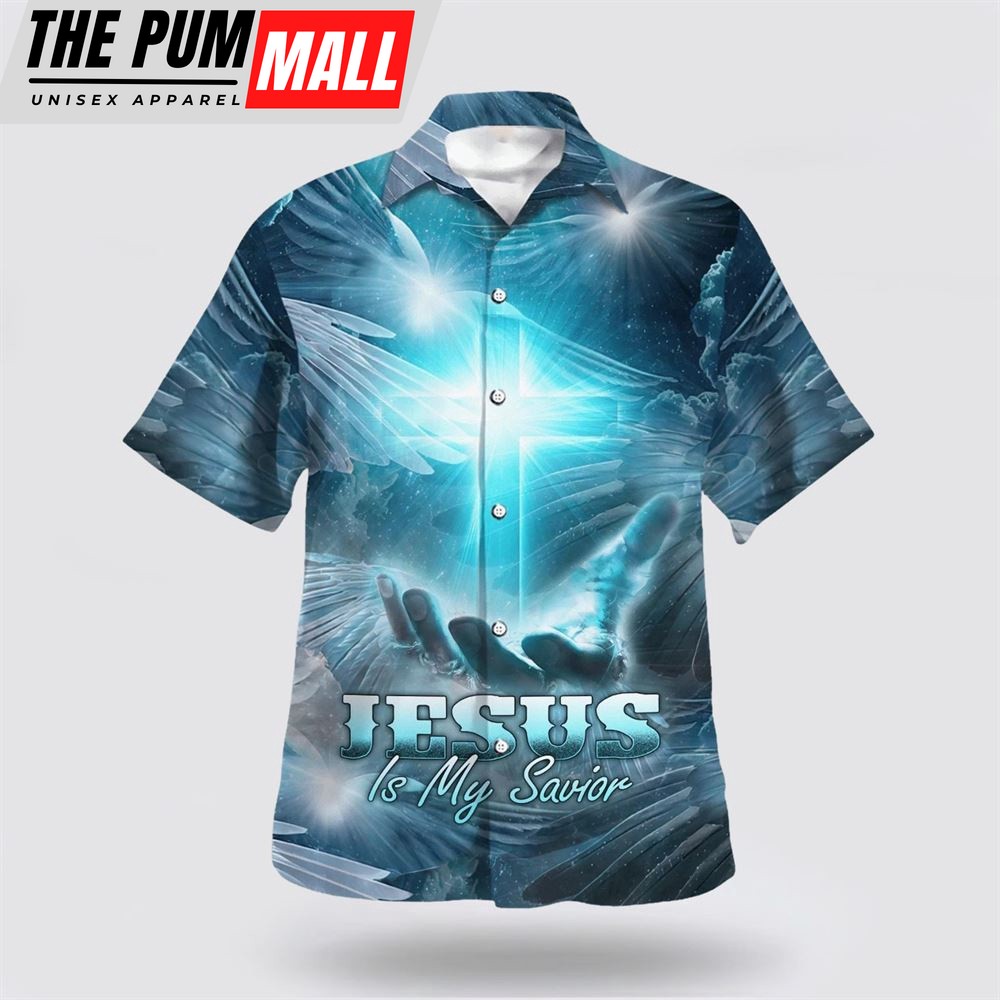 Christian Hawaiian Shirt, Jesus Is My Savior Cross Hawaiian Shirt, Christian Clothing Hawaii