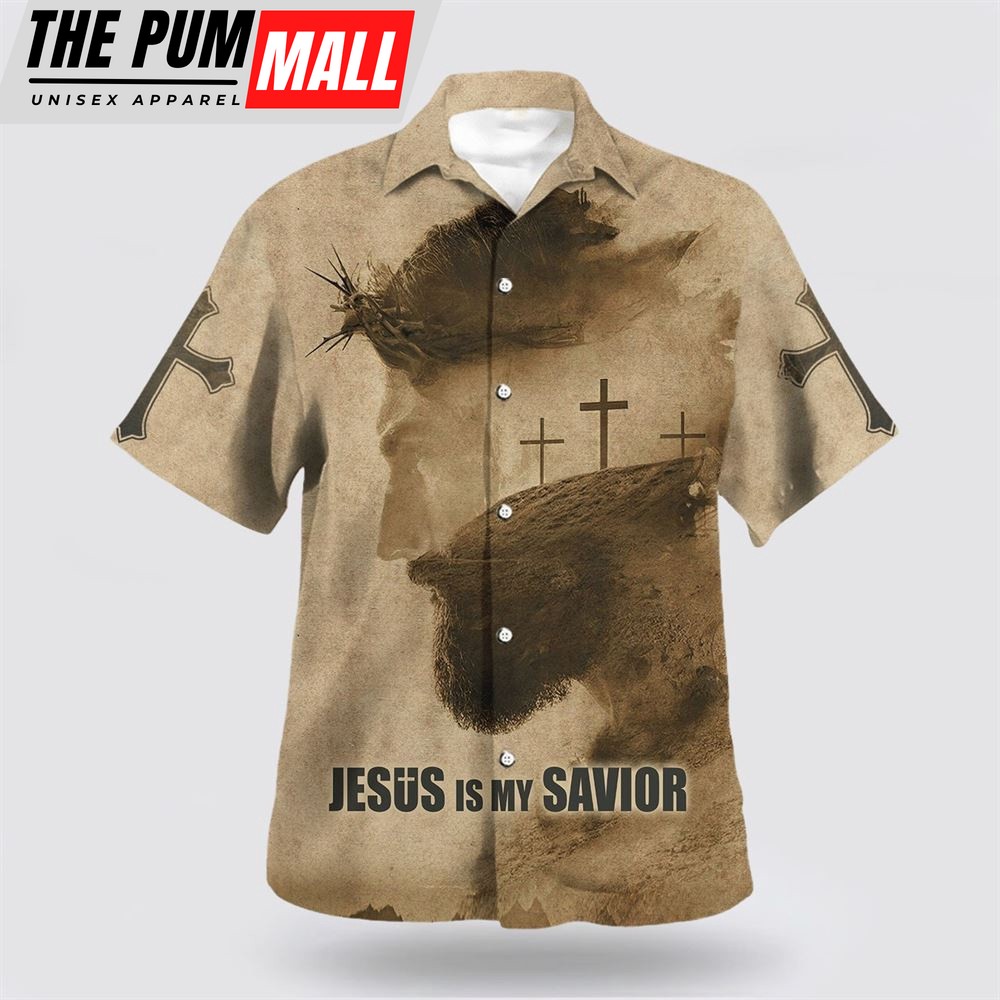 Christian Hawaiian Shirt, Jesus Is My Savior Cross Hawaiian Shirts, Christian Clothing Hawaii