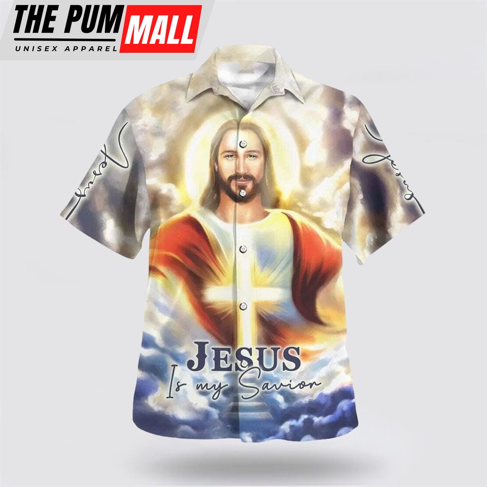 Christian Hawaiian Shirt, Jesus Is My Savior Cross Hawaiian Shirts For Men, Christian Clothing Hawaii