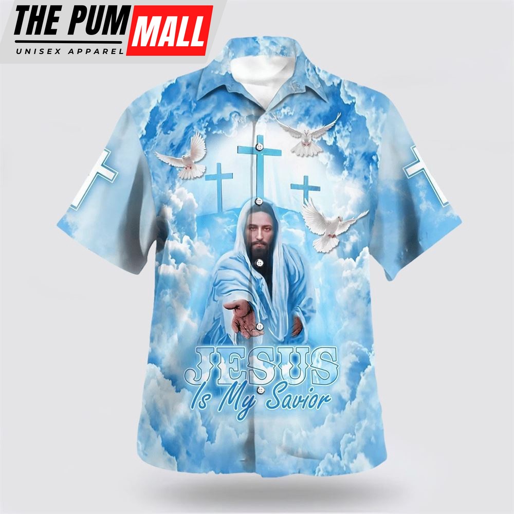 Christian Hawaiian Shirt, Jesus Is My Savior Hand Of God Hawaiian Shirts, Christian Clothing Hawaii