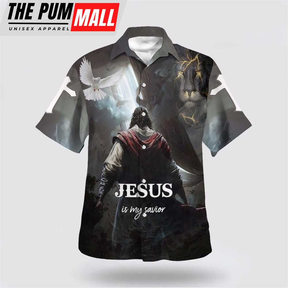 Christian Hawaiian Shirt, Jesus Is My Savior Hawaiian Shirt, Christ Jesus Anh The Lion Hawaiian Shirts, Christian Clothing Hawaii