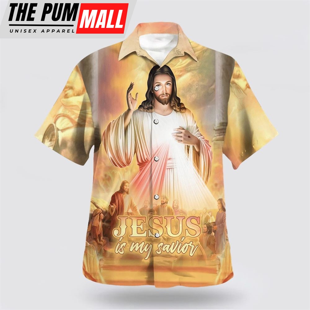 Christian Hawaiian Shirt, Jesus Is My Savior Hawaiian Shirt, Christ With His Disciples Hawaiian Shirts, Christian Clothing Hawaii