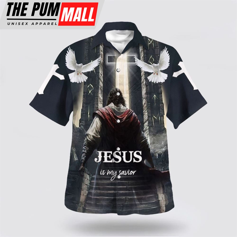 Christian Hawaiian Shirt, Jesus Is My Savior Hawaiian Shirt, Jesus Go To Heaven Hawaiian Shirts, Christian Clothing Hawaii