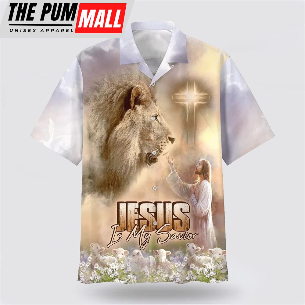 Christian Hawaiian Shirt, Jesus Is My Savior Lion Hawaiian Shirt, Christian Clothing Hawaii