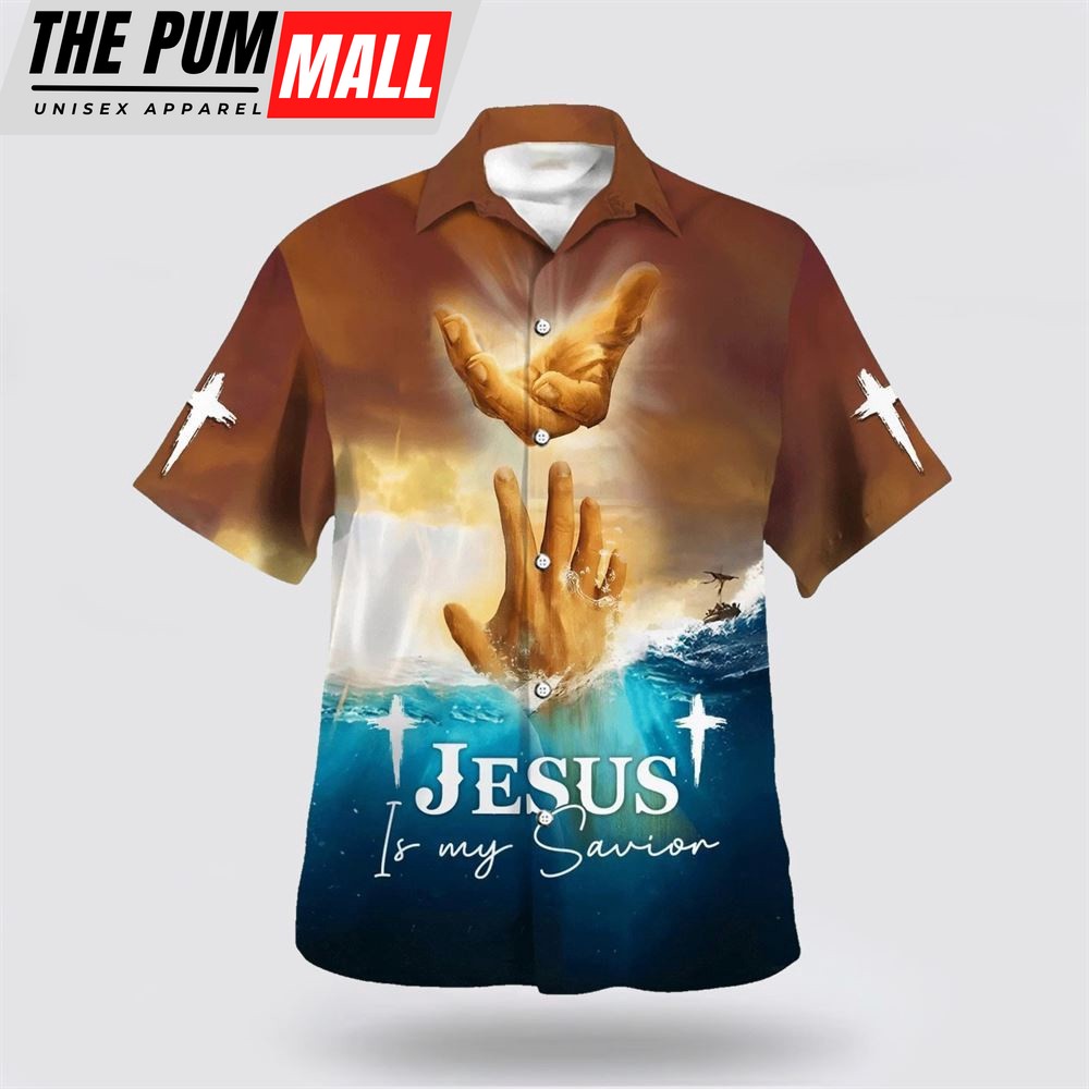 Christian Hawaiian Shirt, Jesus Is My Savior Take My Hand God Hawaiian Shirts, Christian Clothing Hawaii