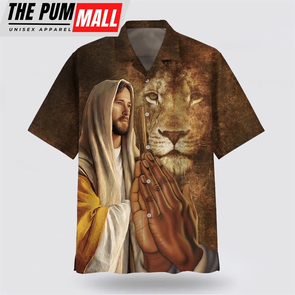 Christian Hawaiian Shirt, Jesus Lion I Can Do All Things Through Christ Who Strengthens Me Hawaiian Shirts, Christian Clothing Hawaii
