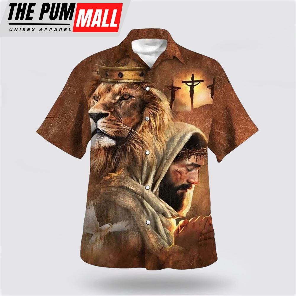 Christian Hawaiian Shirt, Jesus Lion Of Judah Christian Cross Hawaiian Shirt, Christian Clothing Hawaii