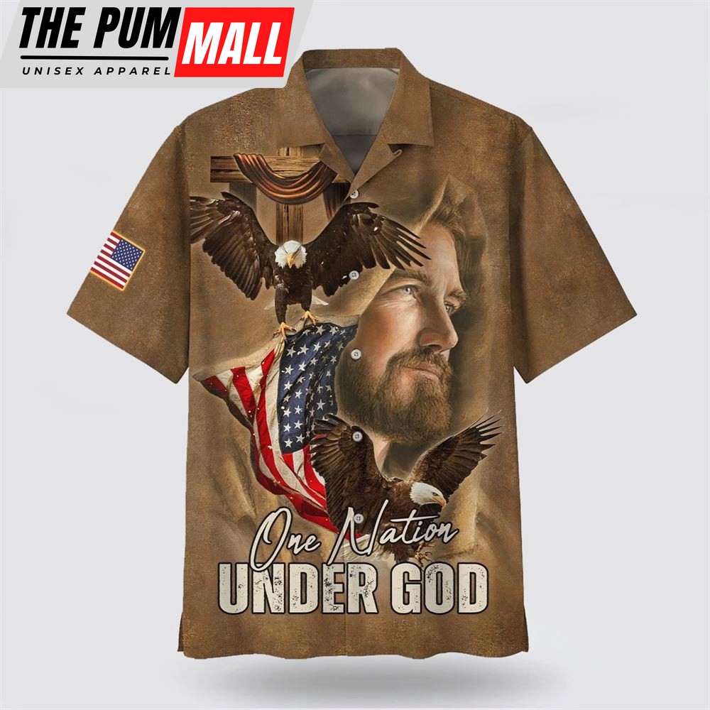 Christian Hawaiian Shirt, Jesus One Nation Under God Hawaiian Shirts, Christian Clothing Hawaii