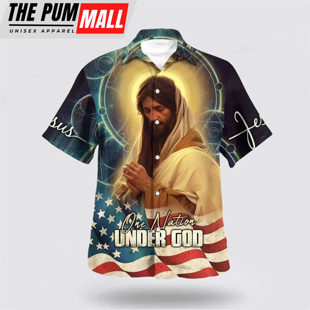 Christian Hawaiian Shirt, Jesus Pray One Nation Under God Hawaiian Shirts, Christian Clothing Hawaii