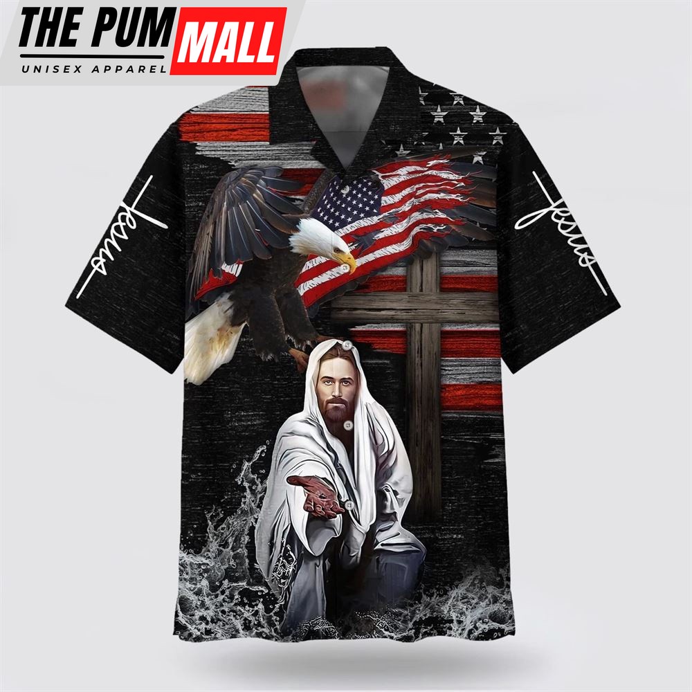 Christian Hawaiian Shirt, Jesus Reaching Hand In Water Hawaiian Shirts, Christian Clothing Hawaii