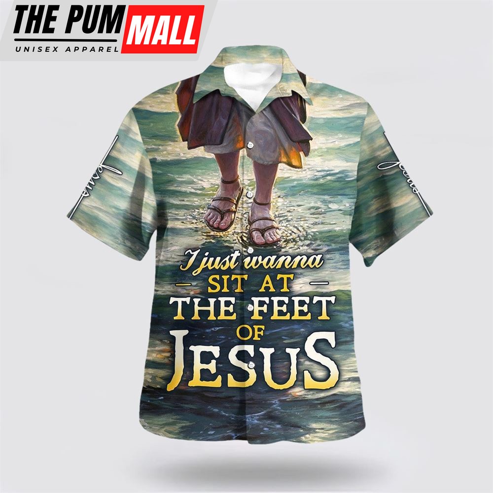 Christian Hawaiian Shirt, Jesus Walk On The Water The Feet Of Jesus Hawaiian Shirt, Christian Clothing Hawaii