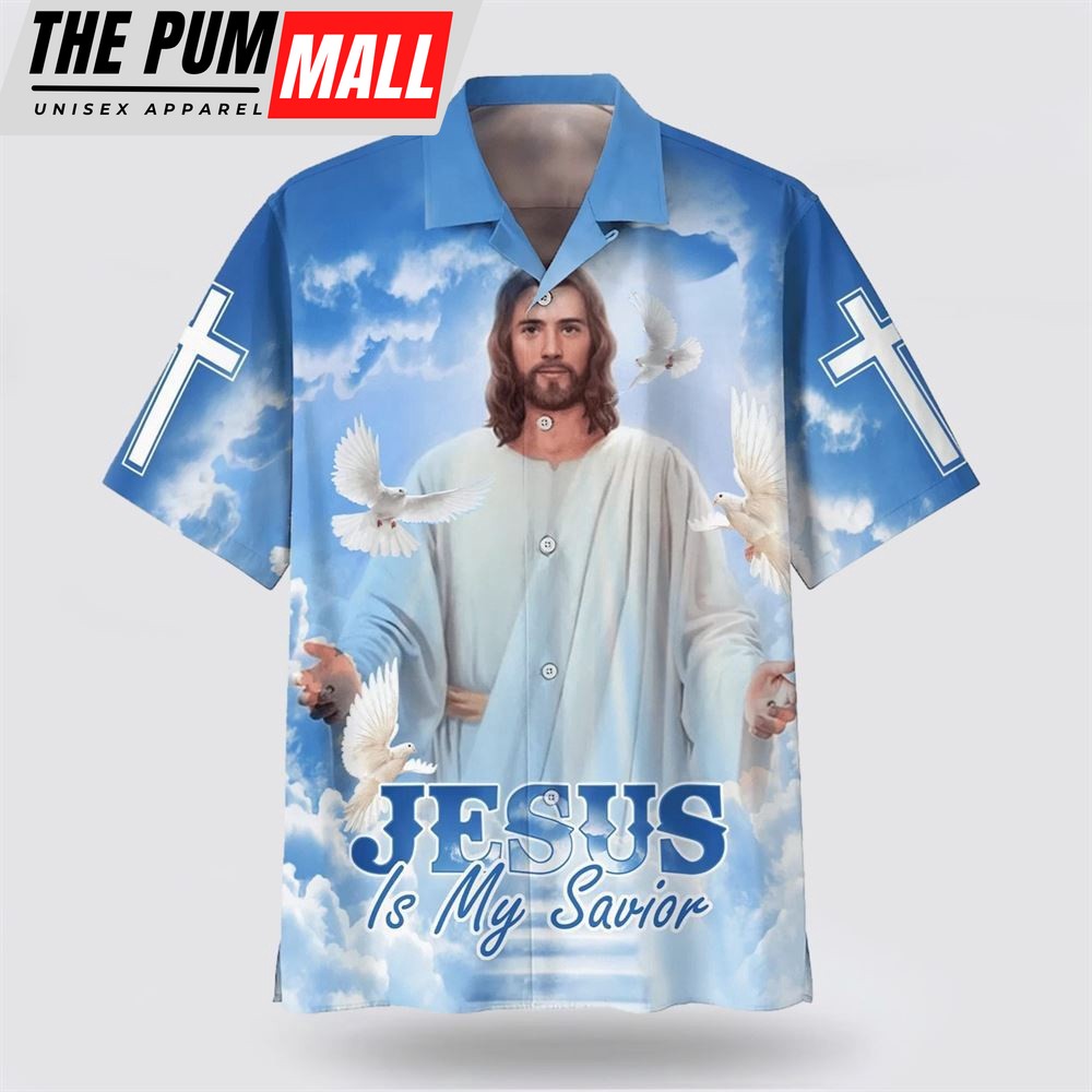 Christian Hawaiian Shirt, Jesus With His Arms Open Hawaiian Shirt, Jesus Is My Savior Hawaiian Shirts, Christian Clothing Hawaii