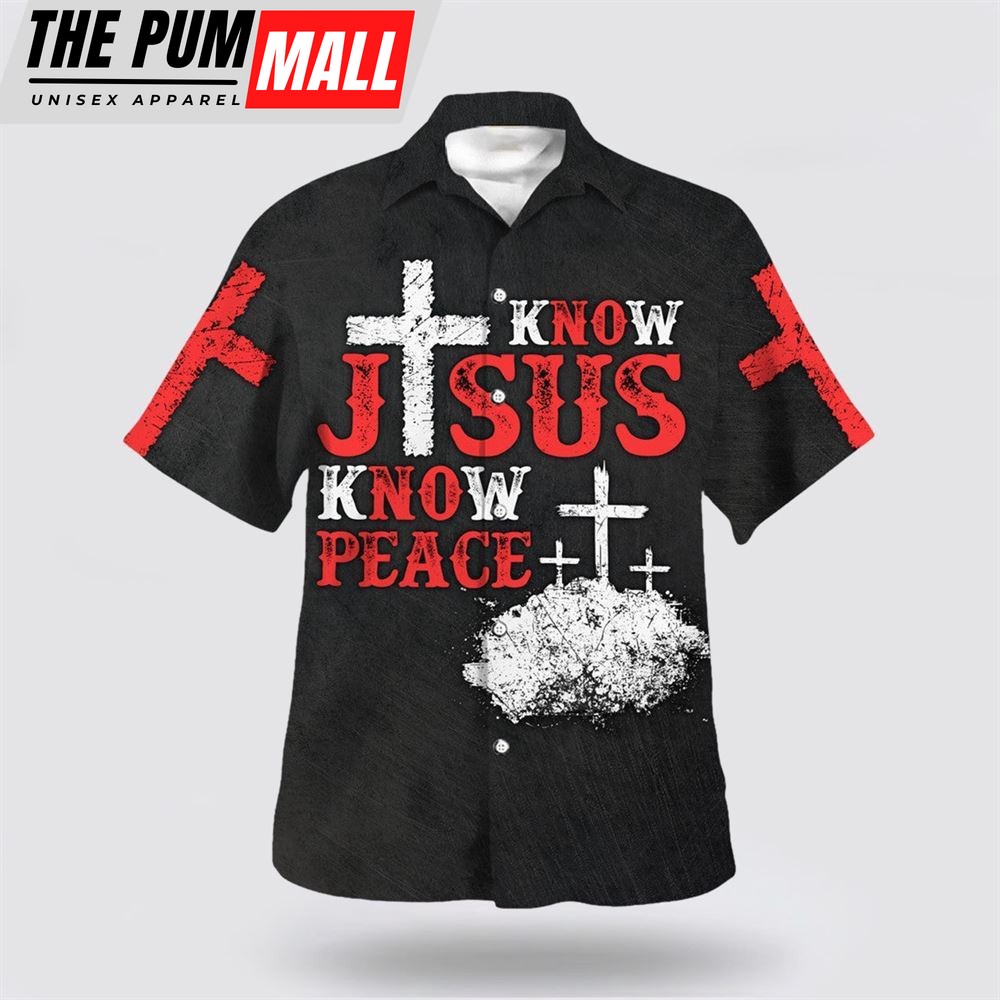 Christian Hawaiian Shirt, Know Jesus Know Peace Hawaiian Shirt, Christian Clothing Hawaii