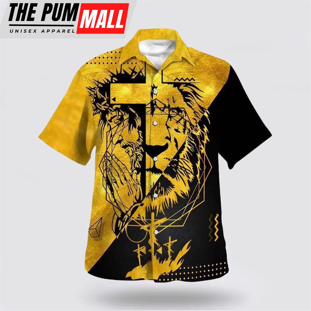 Christian Hawaiian Shirt, Lion Jesus Is My God Hawaiian Shirt, Christian Clothing Hawaii