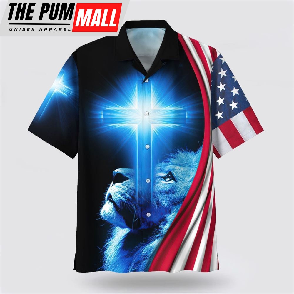 Christian Hawaiian Shirt, Lion Jesus Is My God My King Hawaiian Shirts, Christian Clothing Hawaii