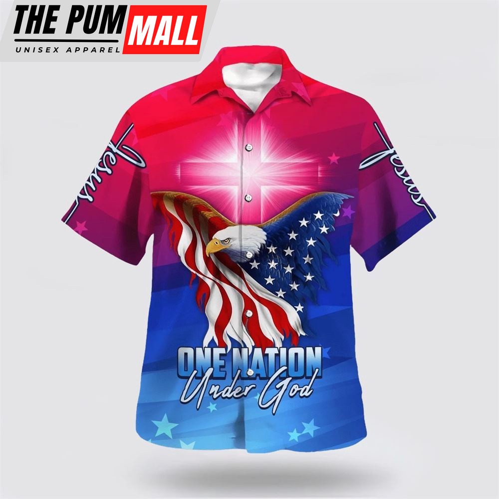 Christian Hawaiian Shirt, One Nation Under God American Eagle 1 Hawaiian Shirt, Christian Clothing Hawaii