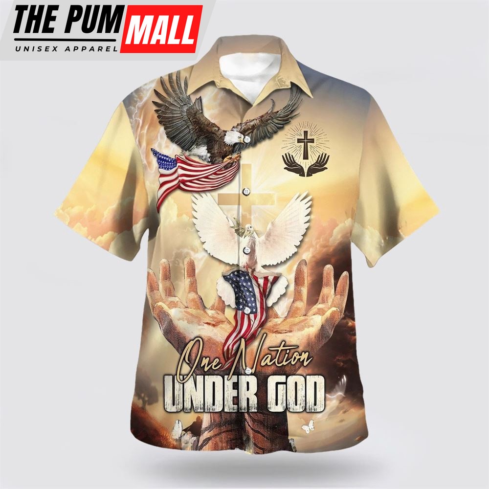 Christian Hawaiian Shirt, One Nation Under God American Eagle 2 Hawaiian Shirt, Christian Clothing Hawaii