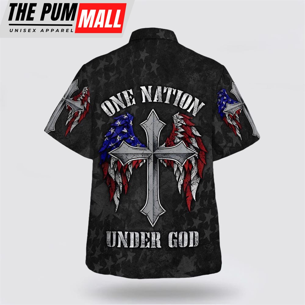 christian-hawaiian-shirt-one-nation-under-god-american-flag-with-cross-hawaiian-93s5hbta Christian Hawaiian Shirt, One Nation Under God American Flag With Cross Hawaiian Shirt, Christian Clothing Hawaii
