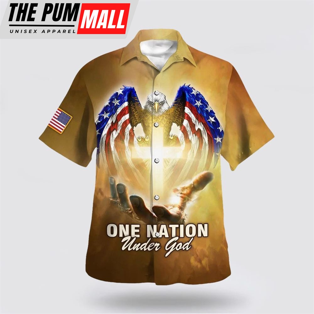Christian Hawaiian Shirt, One Nation Under God American Hawaiian Shirt, Christian Clothing Hawaii