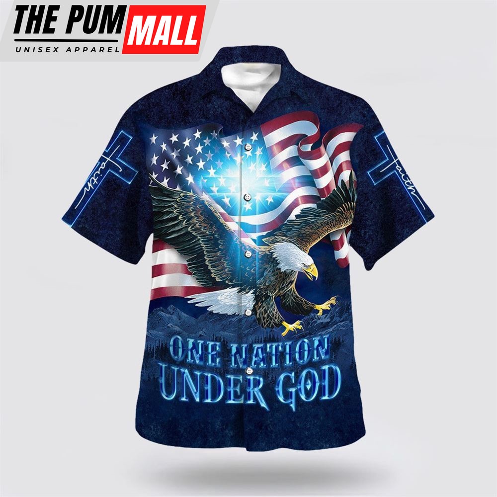 Christian Hawaiian Shirt, One Nation Under God Eagle 1 Hawaiian Shirt, Christian Clothing Hawaii