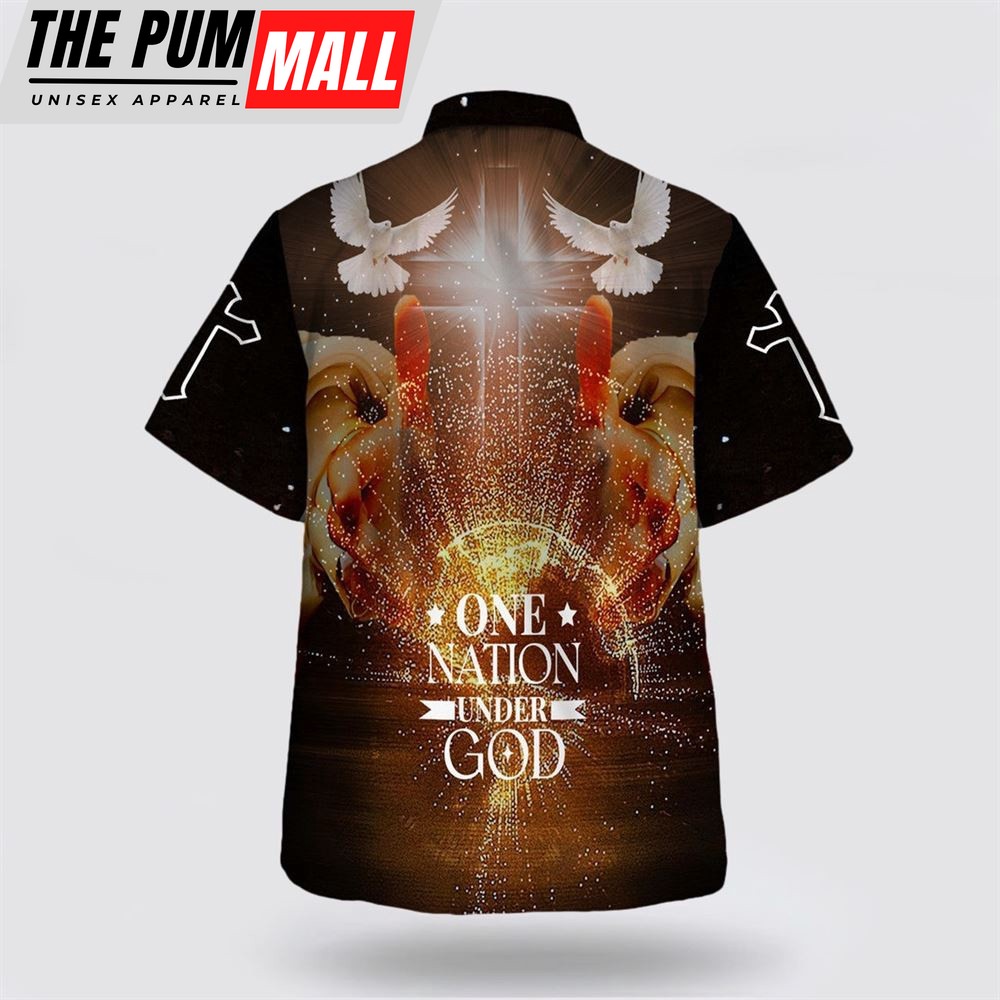 Christian Hawaiian Shirt, One Nation Under God Hand Of God Hawaiian Shirts, Christian Clothing Hawaii