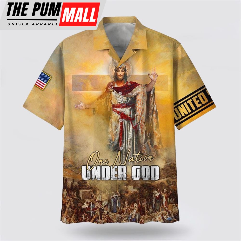 Christian Hawaiian Shirt, One Nation Under God Jesus Christ Hawaiian Shirt, Christian Clothing Hawaii