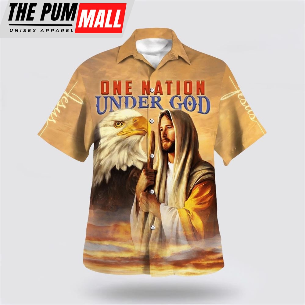 Christian Hawaiian Shirt, One Nation Under God Jesus Hawaiian Shirt, Christian Clothing Hawaii