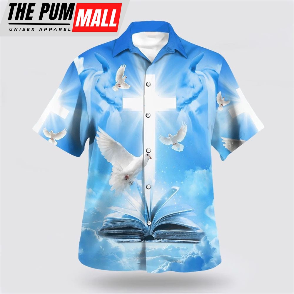 Christian Hawaiian Shirt, Pigeon Cross And Bible Hawaiian Shirts, Christian Clothing Hawaii