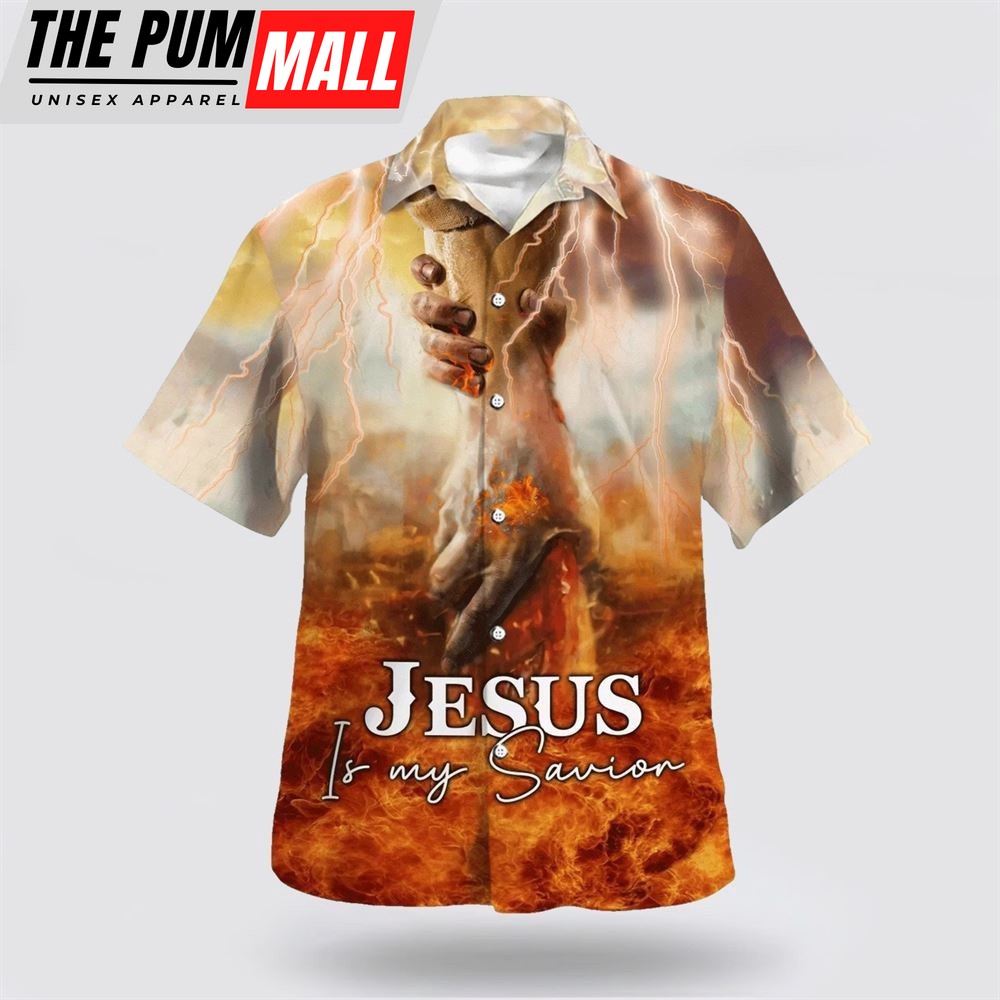 Christian Hawaiian Shirt, The Hand Of God Jesus Is My Savior Hawaiian Shirts, Christian Clothing Hawaii