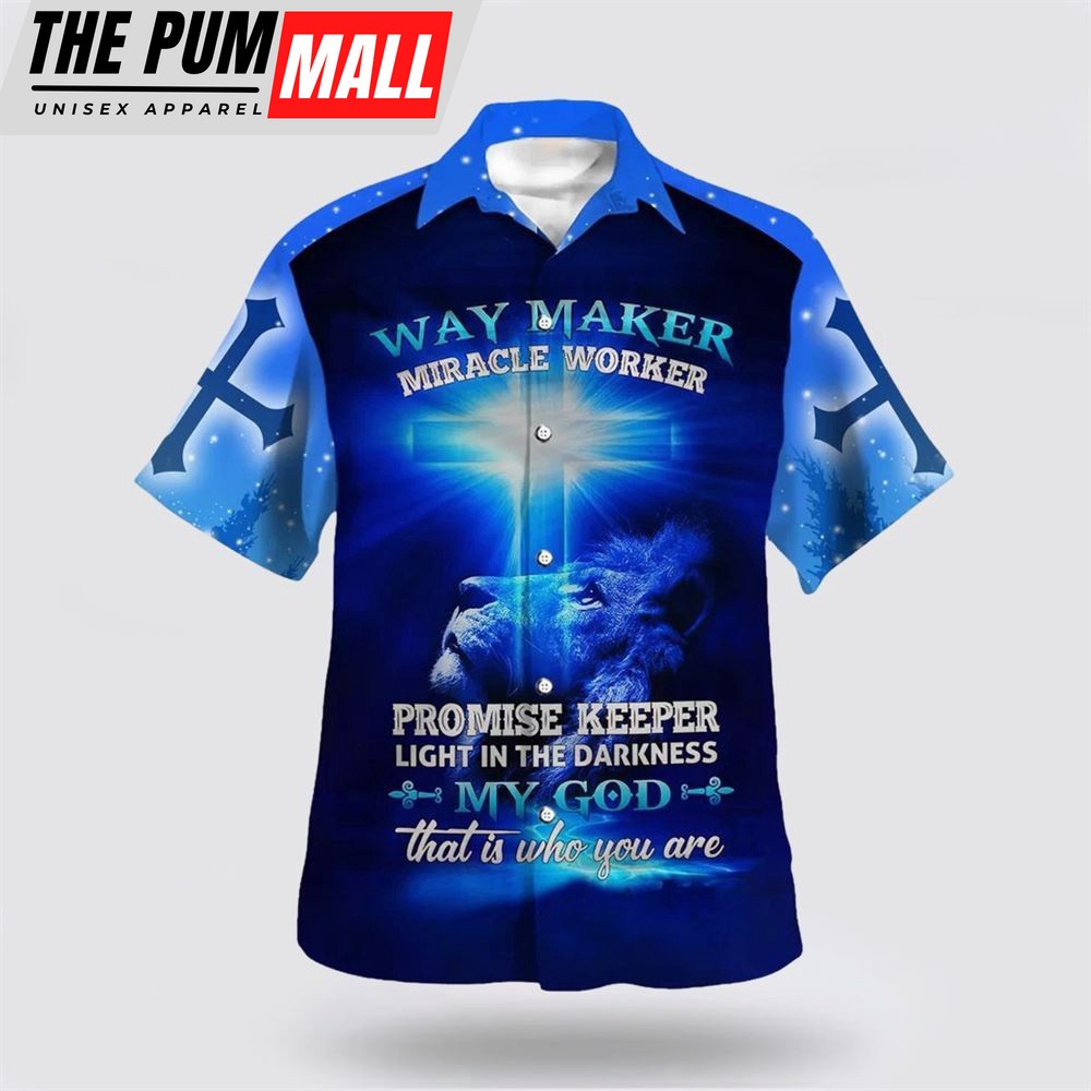 Christian Hawaiian Shirt, Way Maker Miracle Worked Promise Keeper Hawaiian Shirt, Christian Clothing Hawaii
