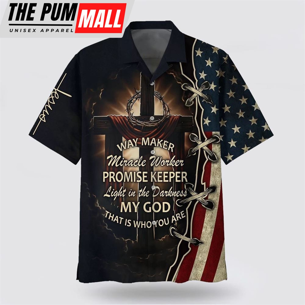Christian Hawaiian Shirt, Way Maker Miracle Worker Promise Keeper Hawaiian Shirts, Christian Clothing Hawaii