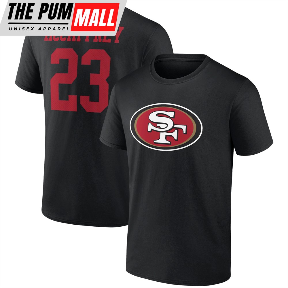 Christian McCaffrey San Francisco 49ers Branded Icon Player Name & Number Black T-shirt