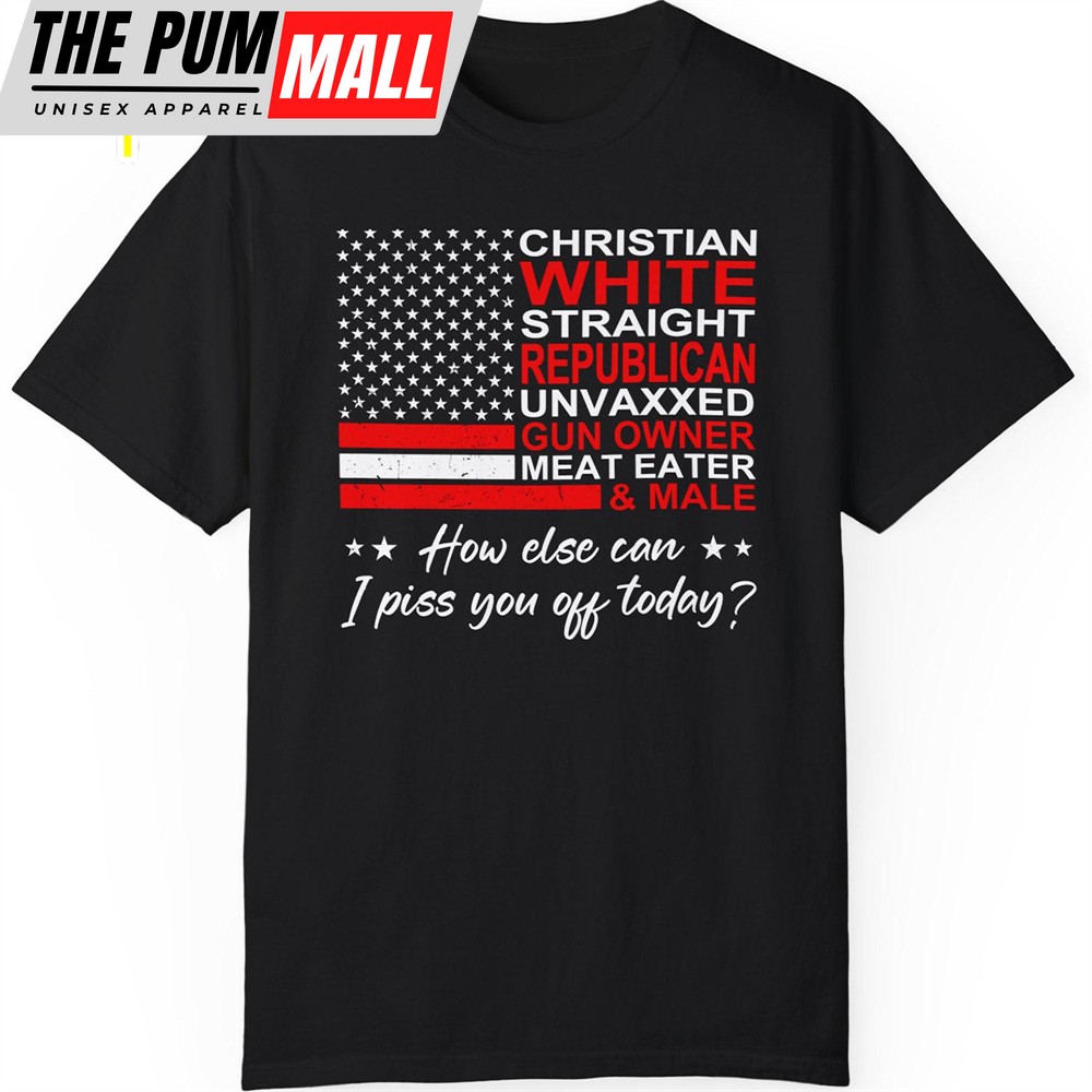 Christian White Straight Republican Shirt Donald Trump Homage Shirt Donald Trump Fan Front Shirt