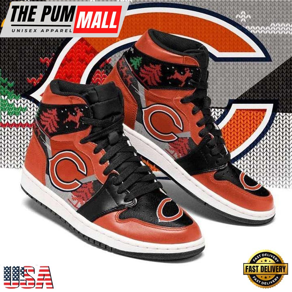 Christmas Chicago Bears Nfl Air Jd Shoes Sport Sneaker Boots For Men Women