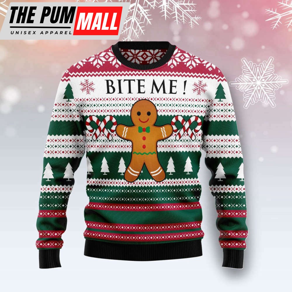 Christmas Cookies Bite Me Ugly Christmas Sweater