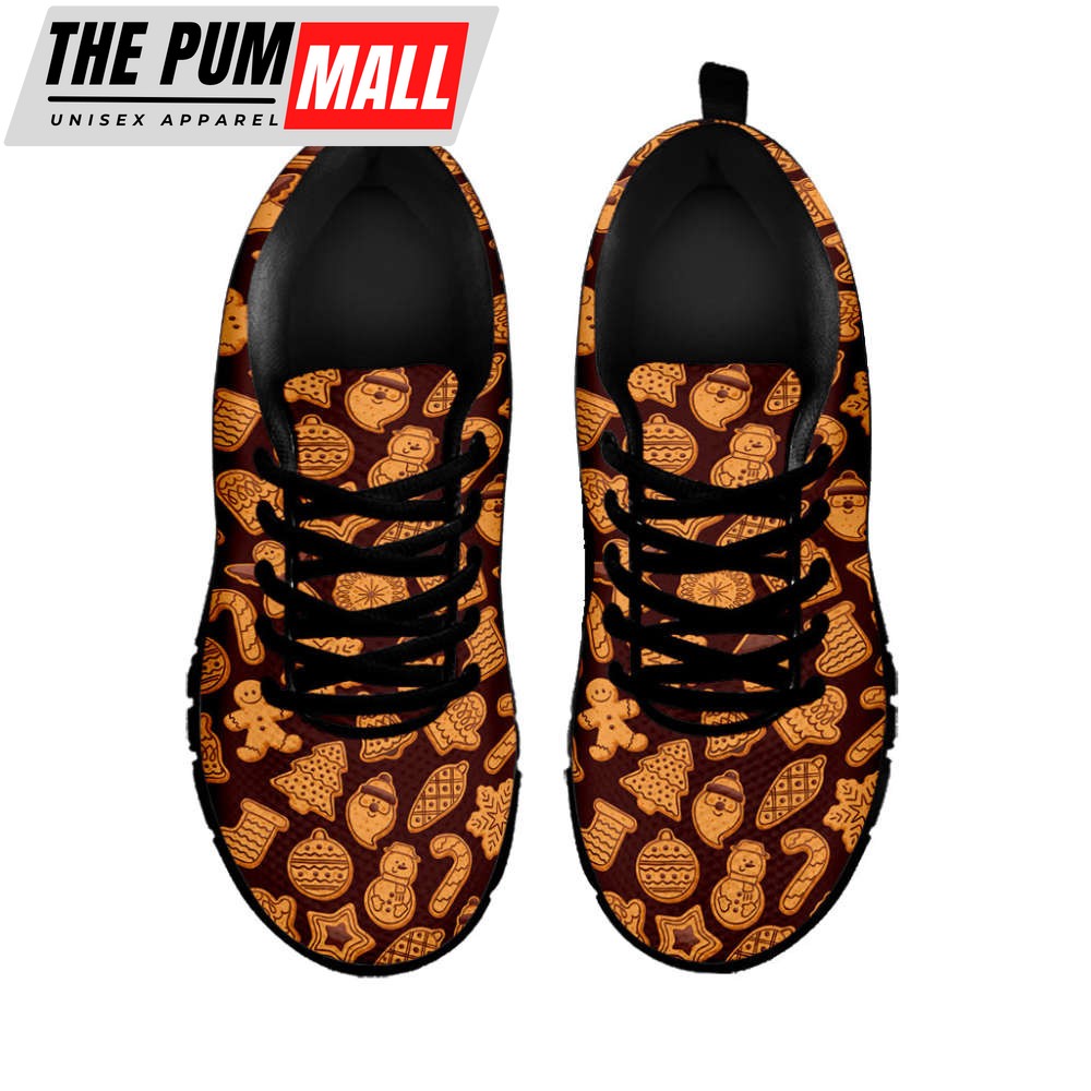 christmas-cookies-pattern-print-black-running-shoes-gift-for-men-and-women-2ebalqmf Christmas Cookies Pattern Print Black Running Shoes, Gift For Men And Women