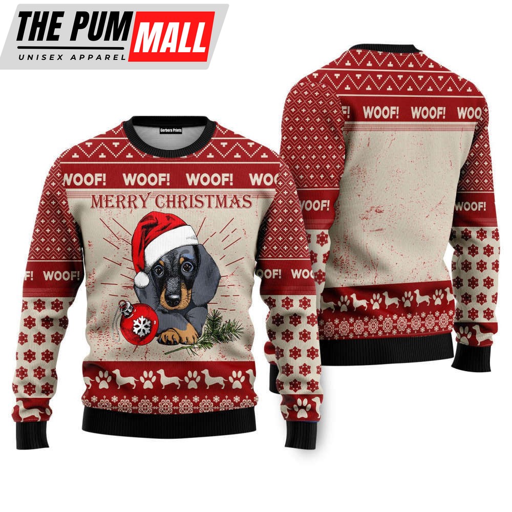 Christmas Dachshund Dog Ugly Christmas Sweater For Men & Women