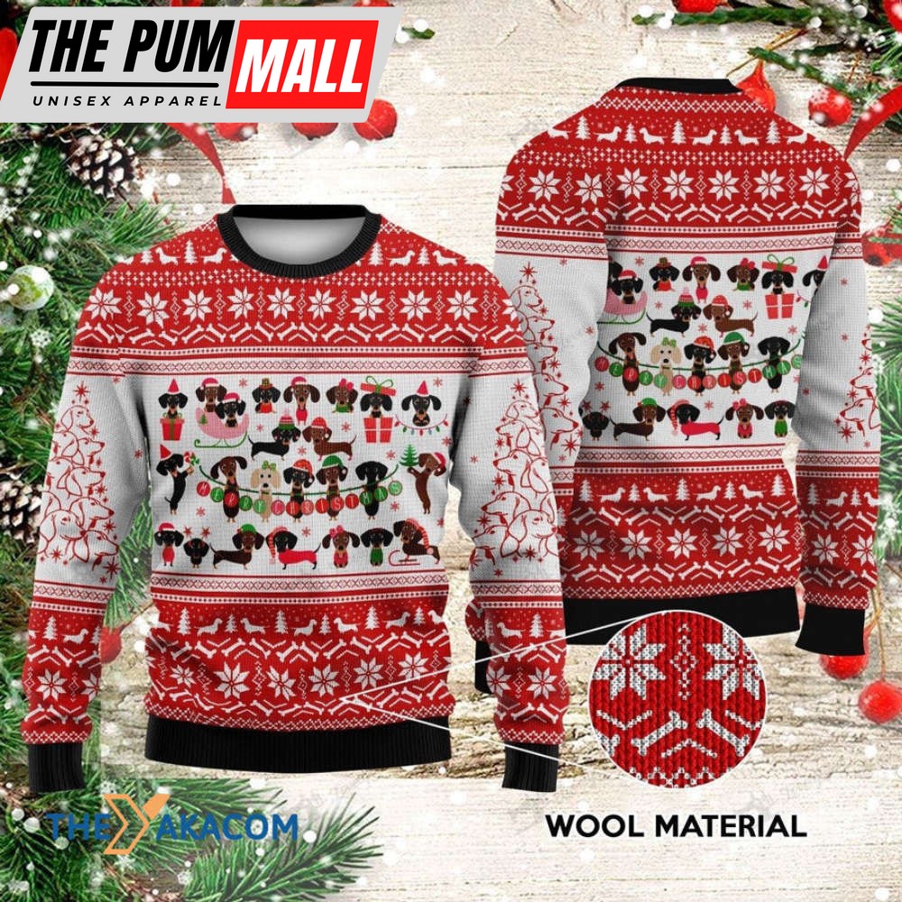 Christmas Day s Little Dachshund Dogs Ugly Sweater – Perfect Gift for Christmas