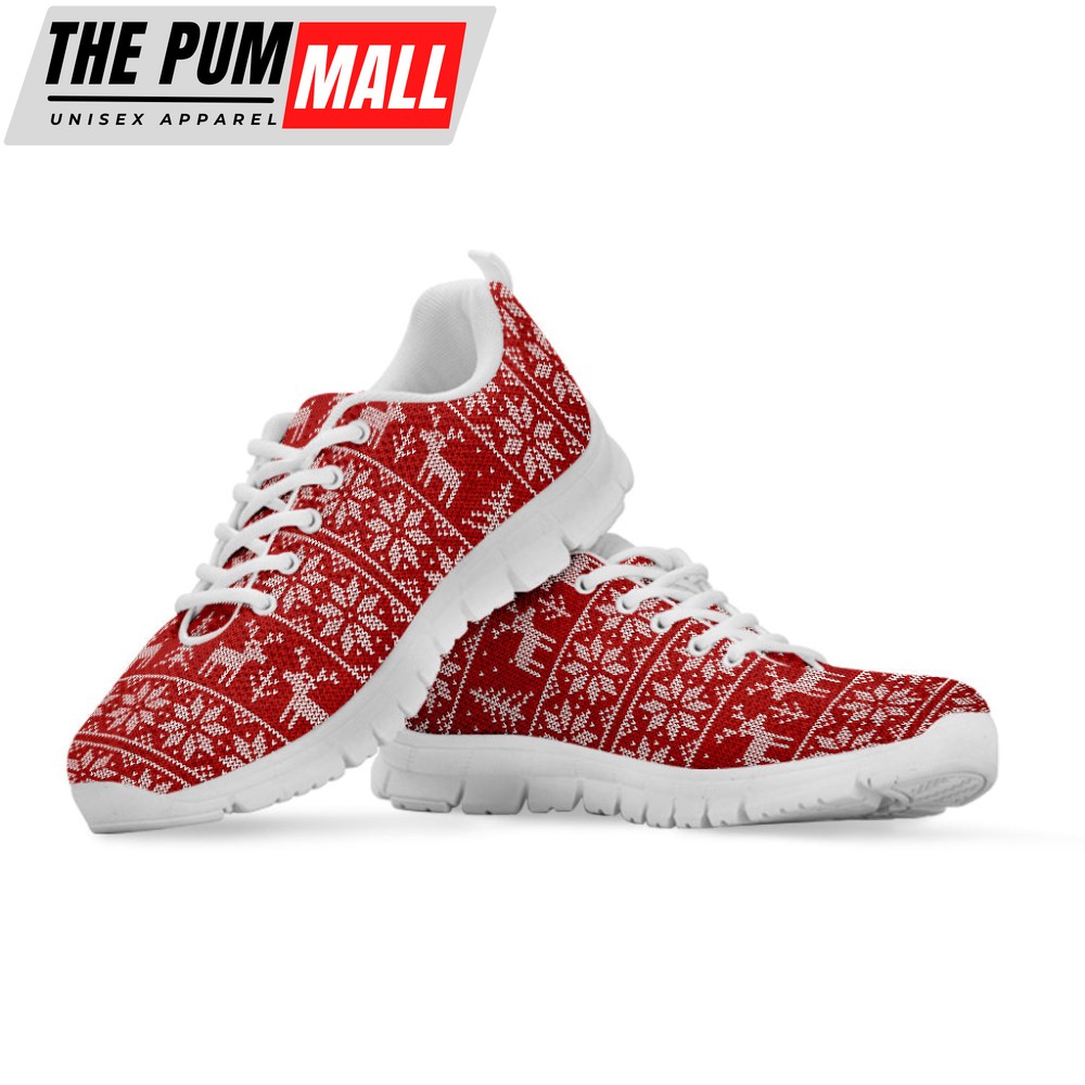 christmas-deer-knitted-pattern-print-white-running-shoes-gift-for-men-and-women-psd8f30u Christmas Deer Knitted Pattern Print White Running Shoes, Gift For Men And Women