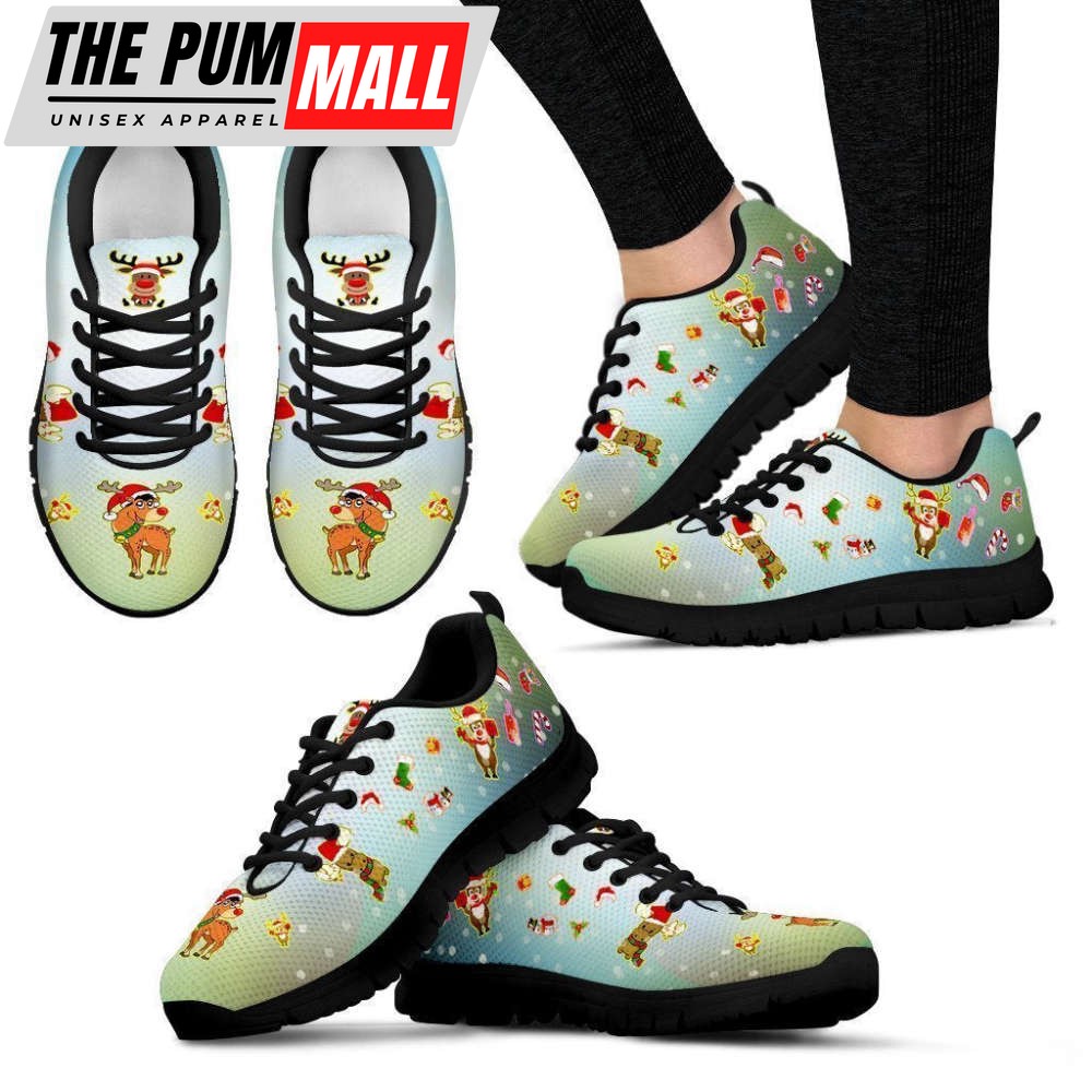 Christmas Deer Women’s Sneakers, For Women Comfortable Walking Running Lightweight Casual Shoes