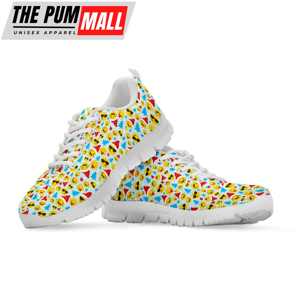 christmas-emoji-pattern-print-white-running-shoes-gift-for-men-and-women-mywy21u0 Christmas Emoji Pattern Print White Running Shoes, Gift For Men And Women