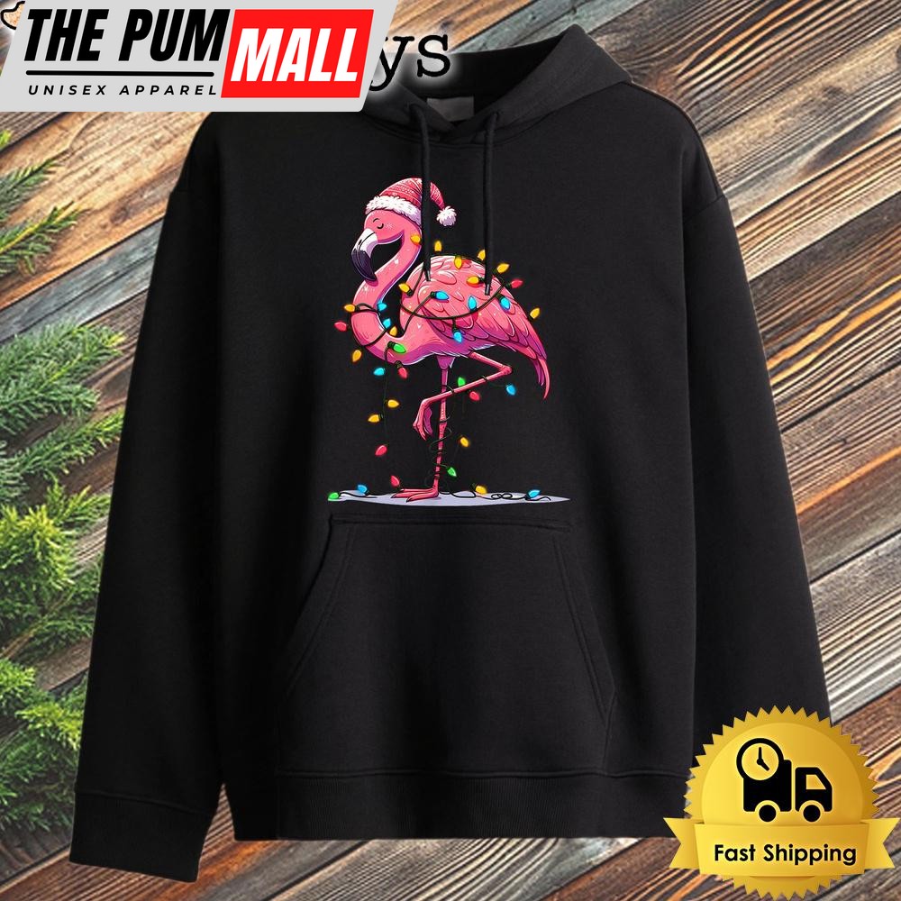 Christmas Flamingo Lover Santa Xmas Hoodie