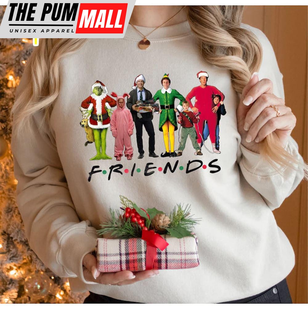 Christmas Friends Movie Characters Sweatshirt, Friends Movie Christmas Shirt