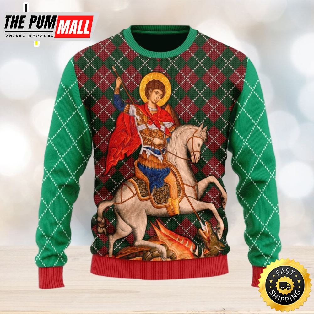 Christmas Gift St. George Men And Women Ugly Christmas Sweater